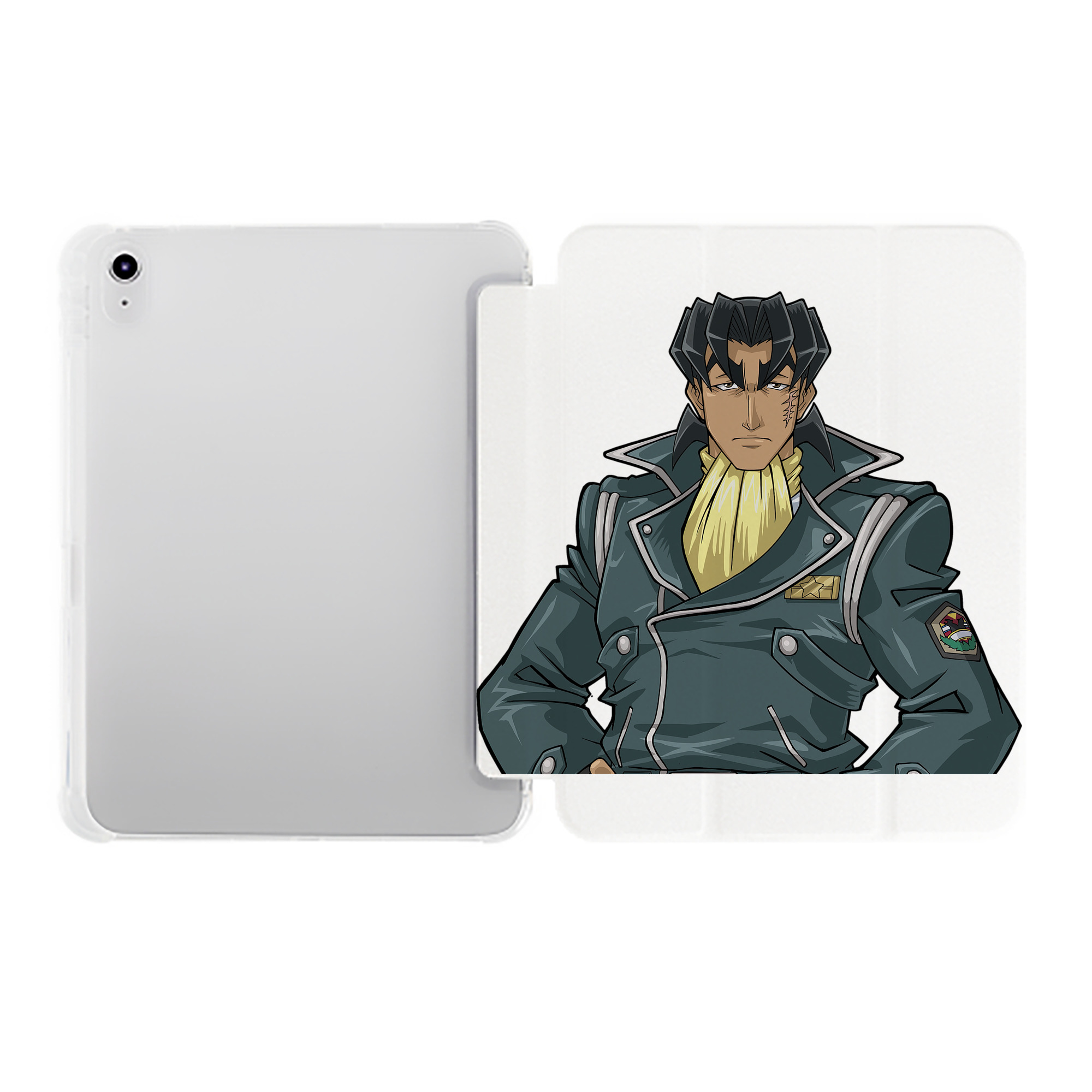 （画像用） 遊☆戯☆王 Yu-Gi-Oh! IPad ケース ペン収納付き 三つ折りスタンド PUレザー×シリコン 対応機種9.5/10.5/10.9インチ